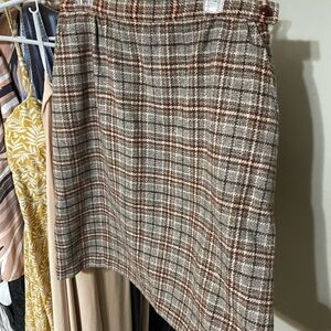 Pendleton Brown and Cream Plaid Pencil Skirt
